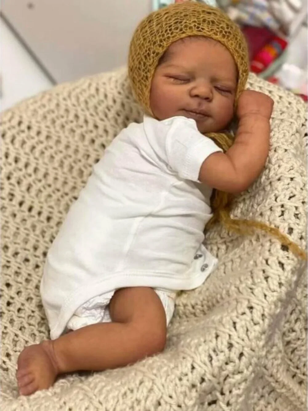 18 Inch Black Reborn Baby Boy Doll Solid Medical Silicone Waterproof
